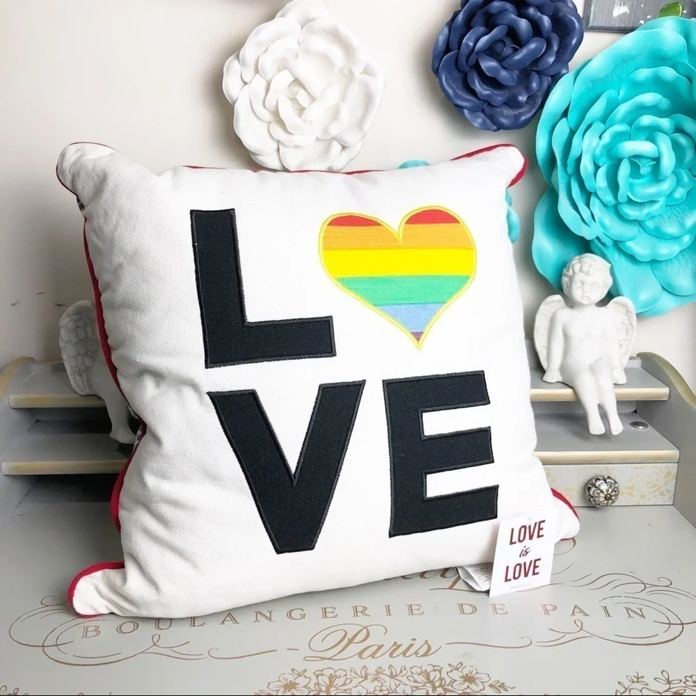 LOVE is love pride pillow